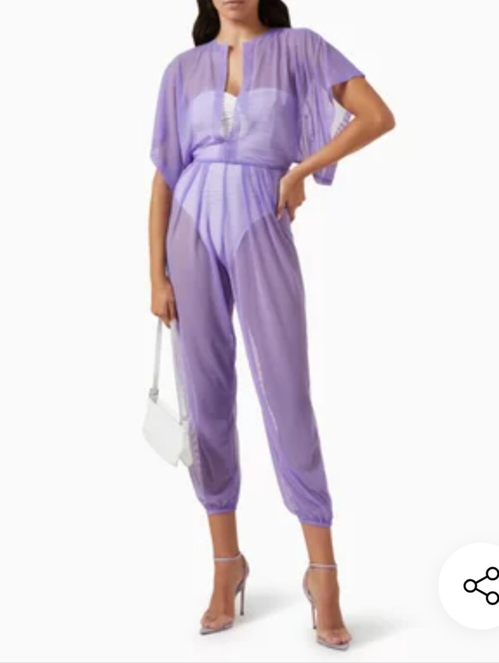 Norma Kamali Jumpsuit, NEW! Size XS, Lilac Jumpsuit, Sheer Stretch